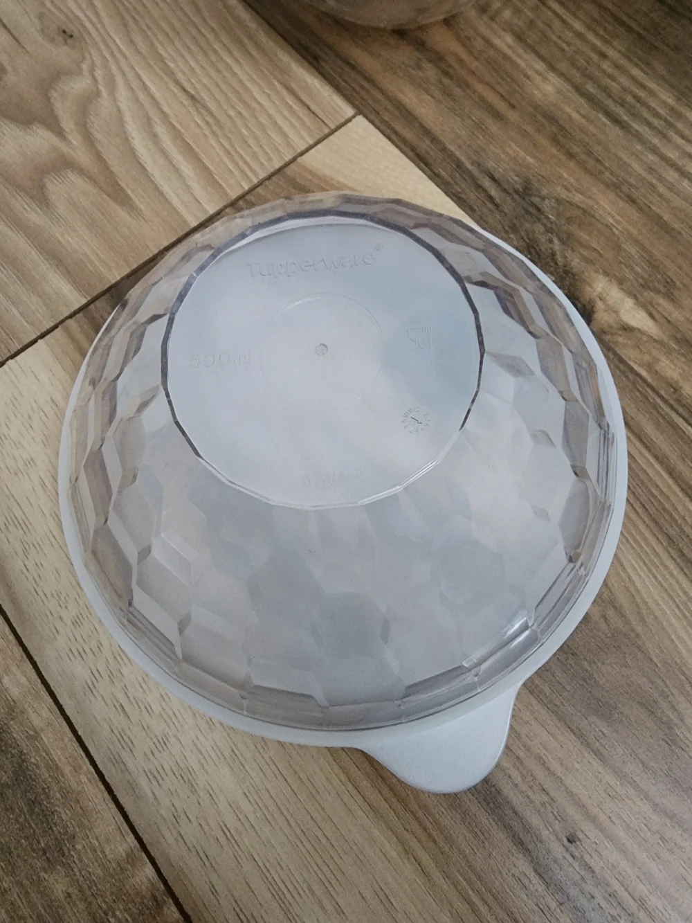 4 Vintage Tupperware Ice Prism 500ml Bowls 5751 with Lids 5752, Crystal Clear